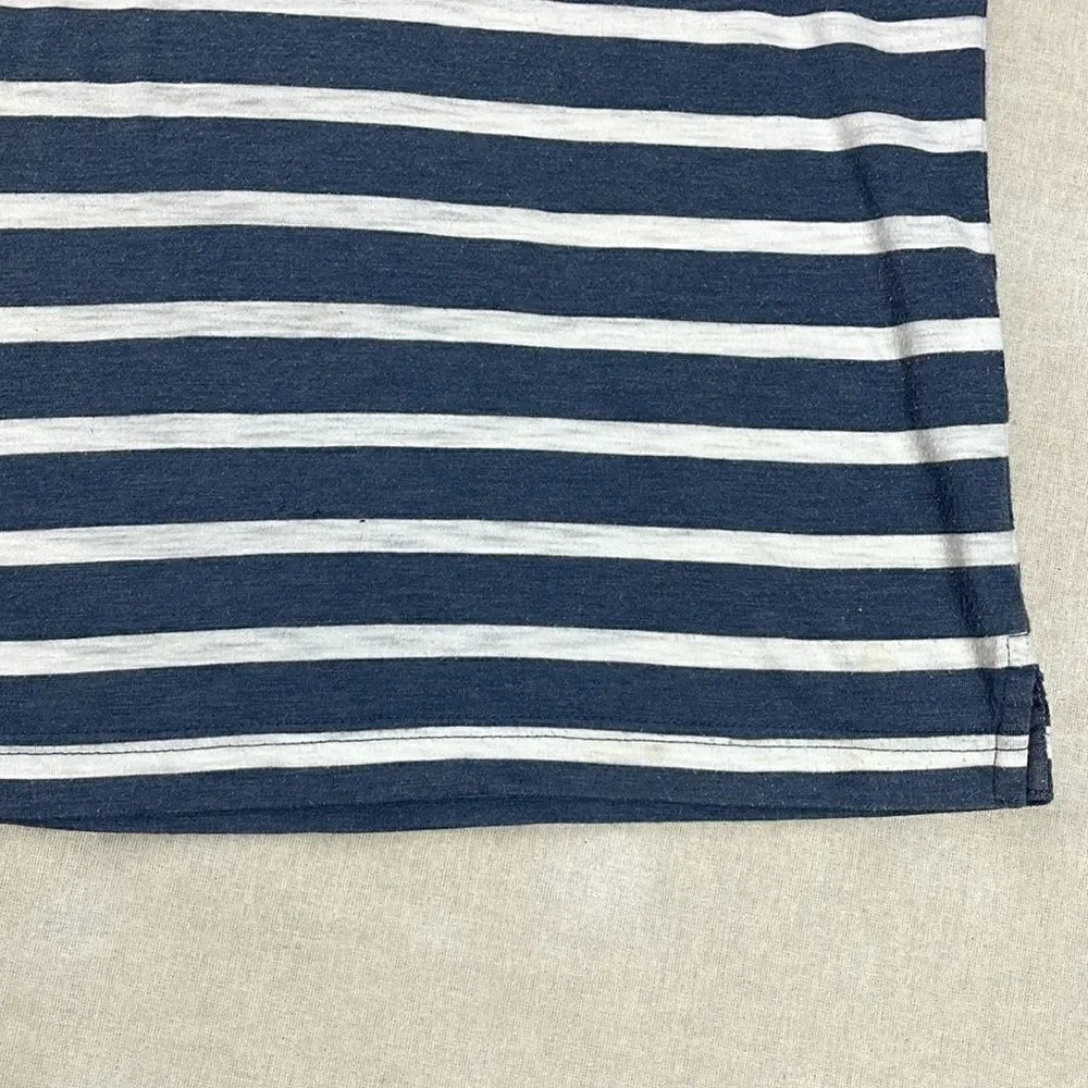 Banana Republic Polo Shirt Mens Extra Large XL Blue Striped‎ Short Sleeve Shirt